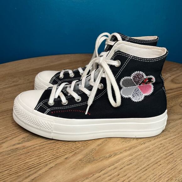 Converse Chuck Taylor All Star Lift Platform High Crafted Patchwork Women’s 8.5 - Picture 4 of 11